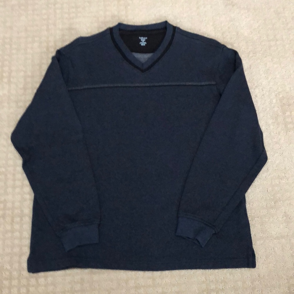 Men's Blue/Gray V-Neck Sweater